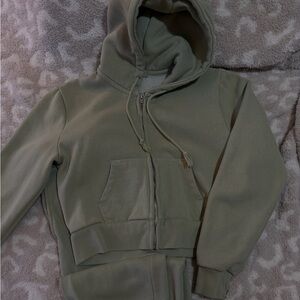 Olive Green Hoodie and Joggers Set